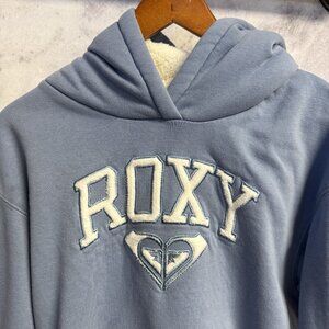 Roxy Hoodie Sweatshirt Juniors Large 12/14 Blue Y2k Sherpa Y2k Style